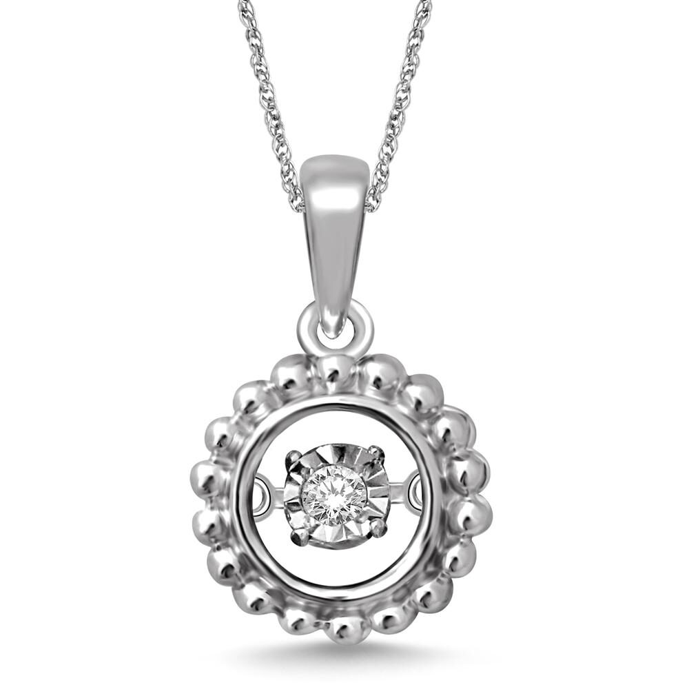 Plata de ley 0.05 Ct.Tw. Colgante de moda de diamantes en movimiento