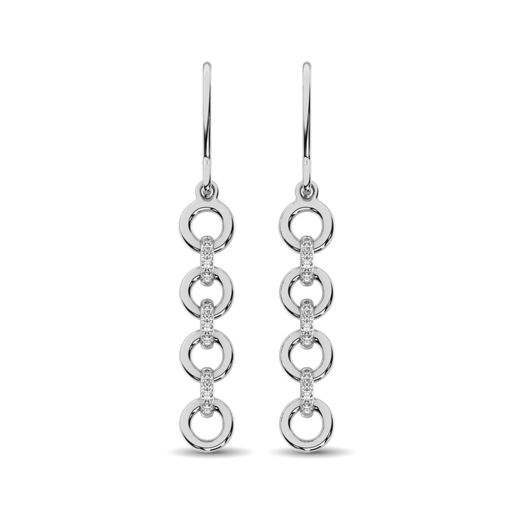 Pendientes colgantes de plata de ley de 1/20 quilates