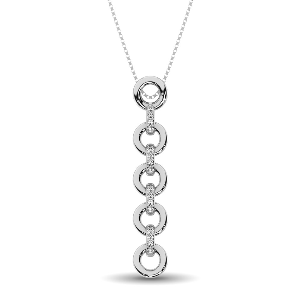 Colgante de moda de plata de ley con detalles de diamantes