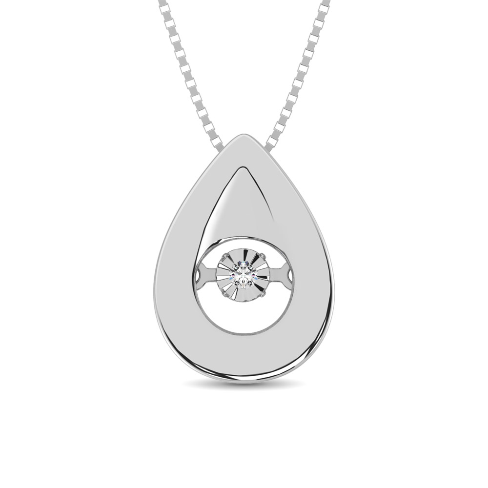 Colgante móvil de plata de ley con detalles de diamantes