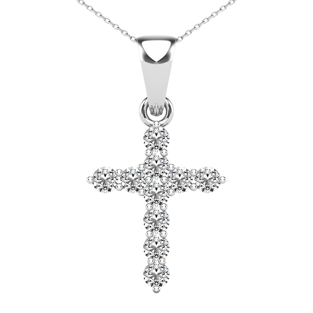 Colgante de cruz con diamantes de 1/6 ct.