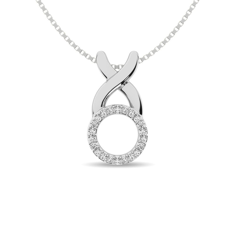 Colgante de moda con diamantes de 1/20 ct en plata de ley.