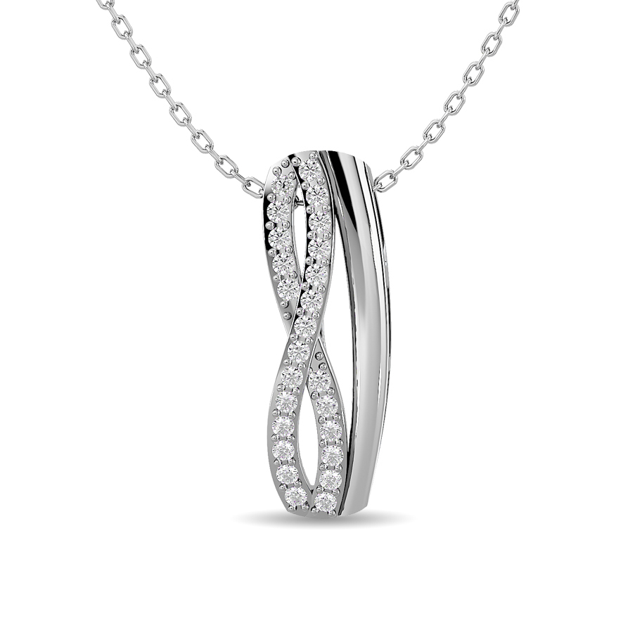 Colgante deslizante de diamantes de 1/6 ct en oro blanco de 10 quilates.