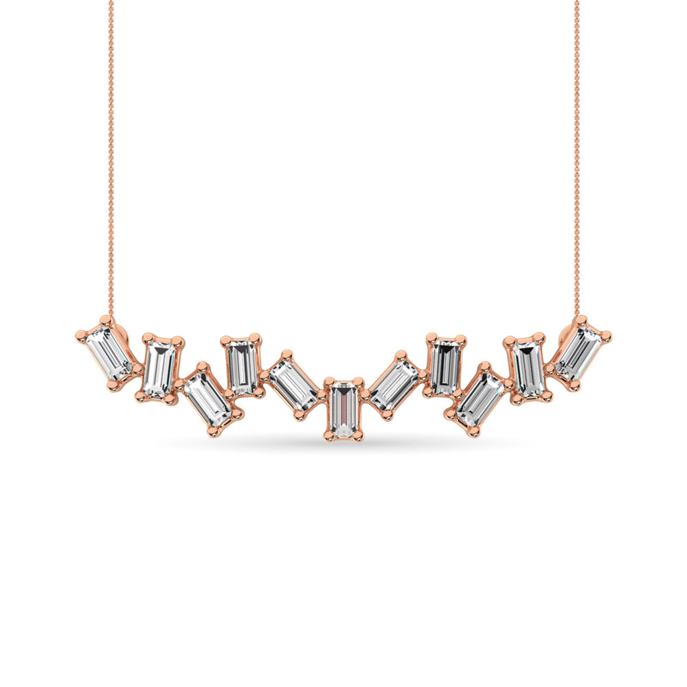 Collar de moda con diamantes de 1/10 ct en oro rosa de 10 quilates.
