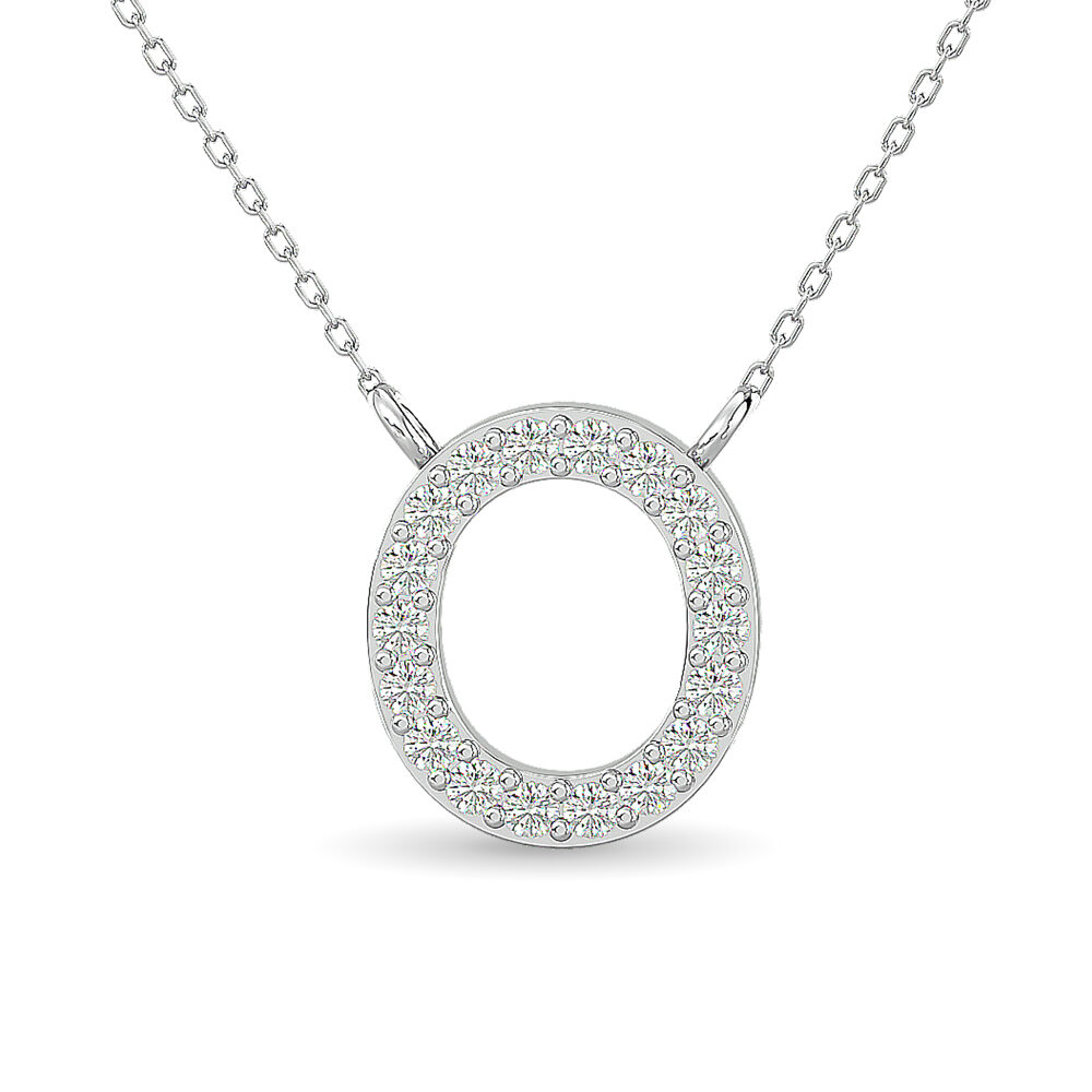 Colgante de oro blanco de 10 quilates con diamante de 1/12 quilates.