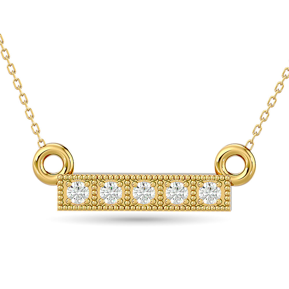 Colgante de moda con diamante de 1/20 ct en oro amarillo de 10 quilates