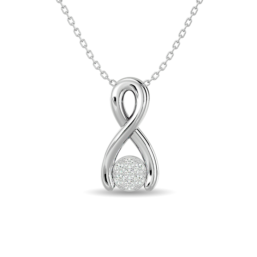 Colgante de moda con diamantes de 1/10 ct en oro blanco de 10 quilates.