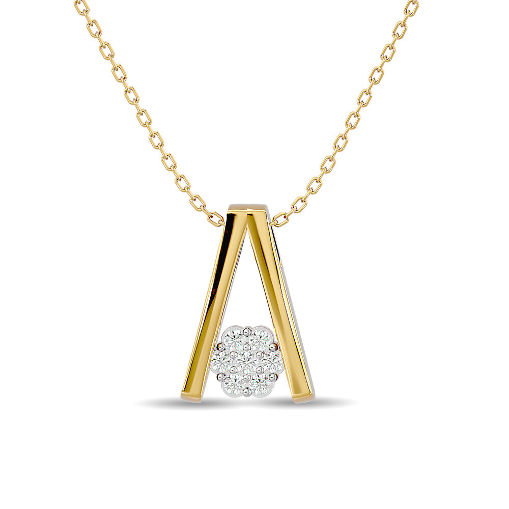 Colgante de moda con diamantes de 1/10 ct en oro amarillo de 10 quilates.