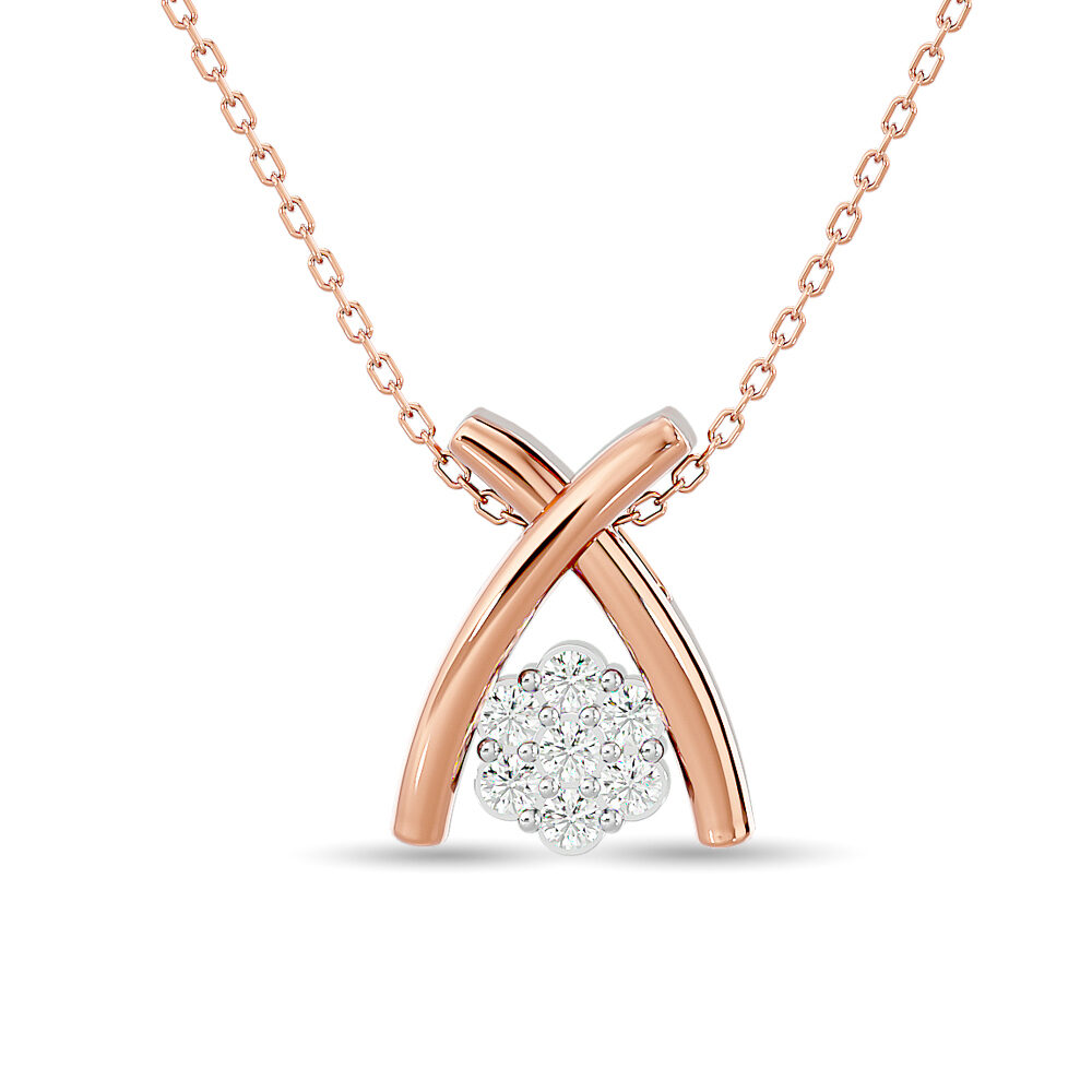 Colgante de moda con diamantes de 1/10 ct en oro rosa de 10 quilates.
