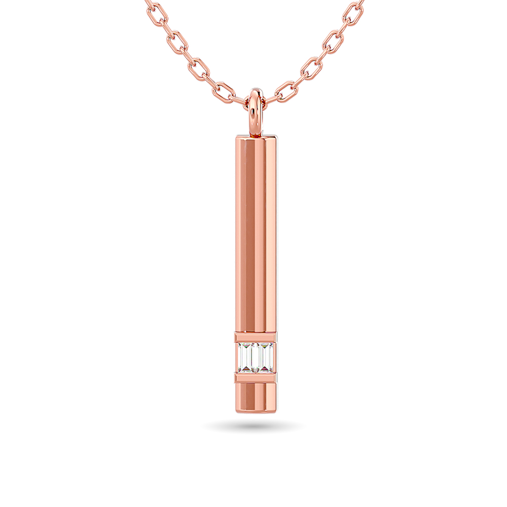 Colgante de barra de diamantes de 1/50 ct en oro rosa de 10 quilates