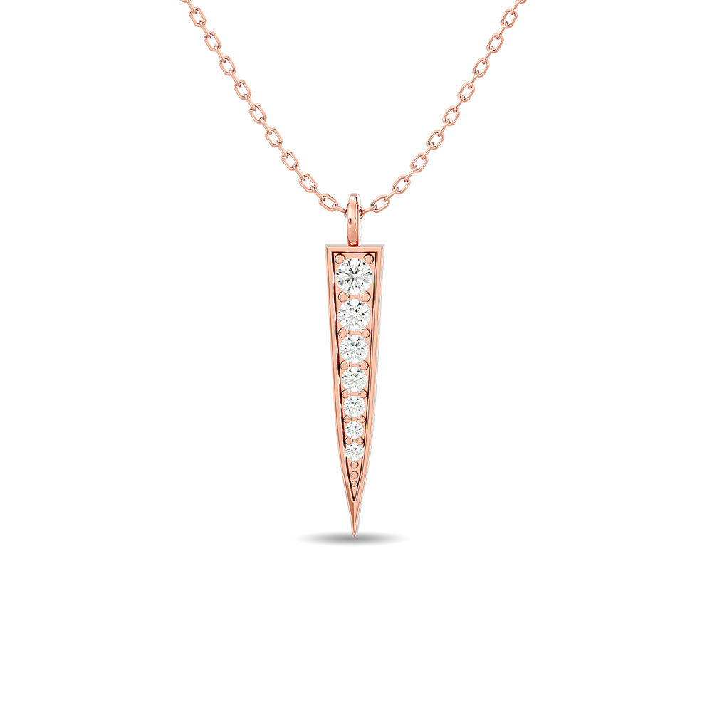 Colgante de moda con diamantes de 1/6 ct en oro rosa de 10 quilates.