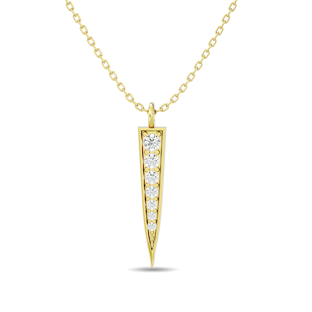 Colgante de moda con diamante de talla redonda de 1/10 ct en oro amarillo de 10 quilates