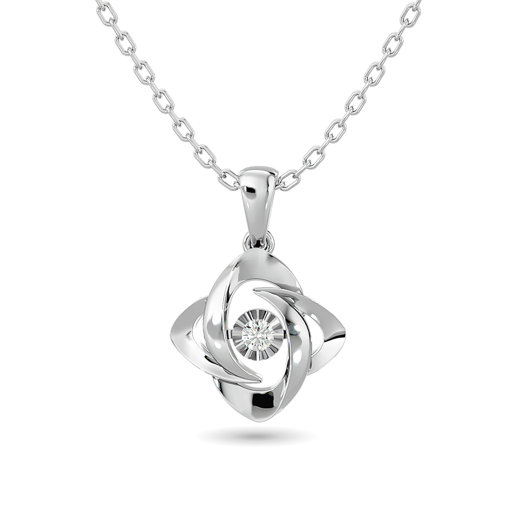 Colgante brillante con diamantes de 1/20 ct en plata de ley (forma)