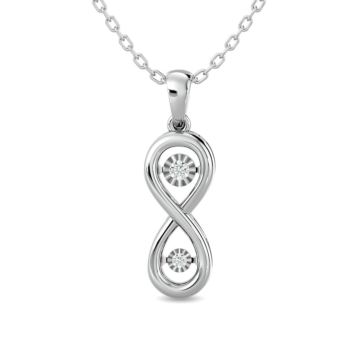 Colgante Infinity con diamantes de 1/20 ct en plata de ley.