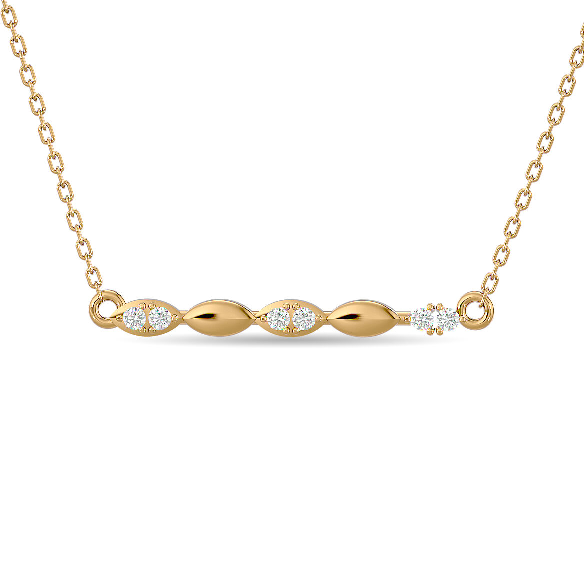 Collar de moda con diamantes de 1/10 ct en oro amarillo de 10 quilates.