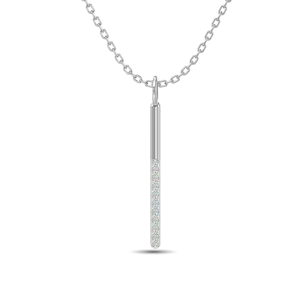 Colgante de oro blanco de 10 quilates con diamante de 1/10 quilates.