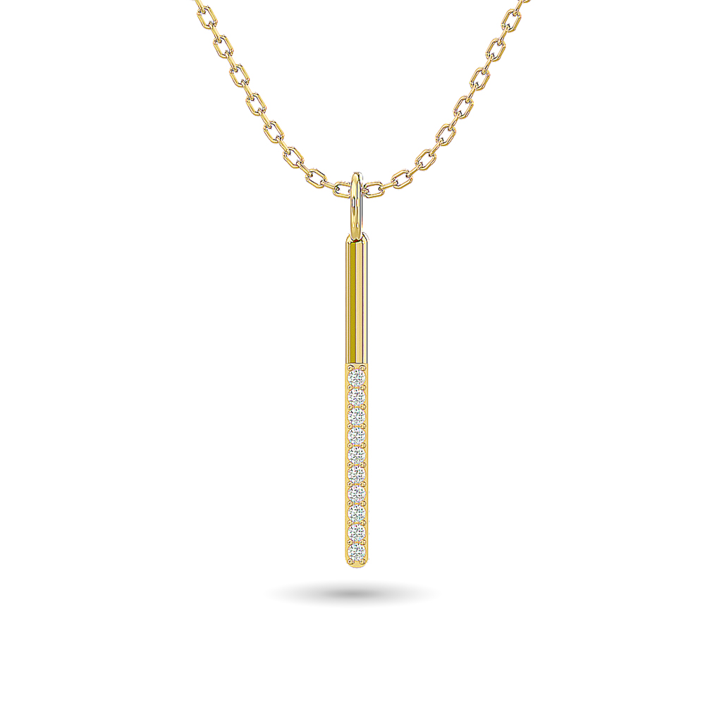 Colgante de moda con diamante de 1/10 ct en oro amarillo de 10 quilates