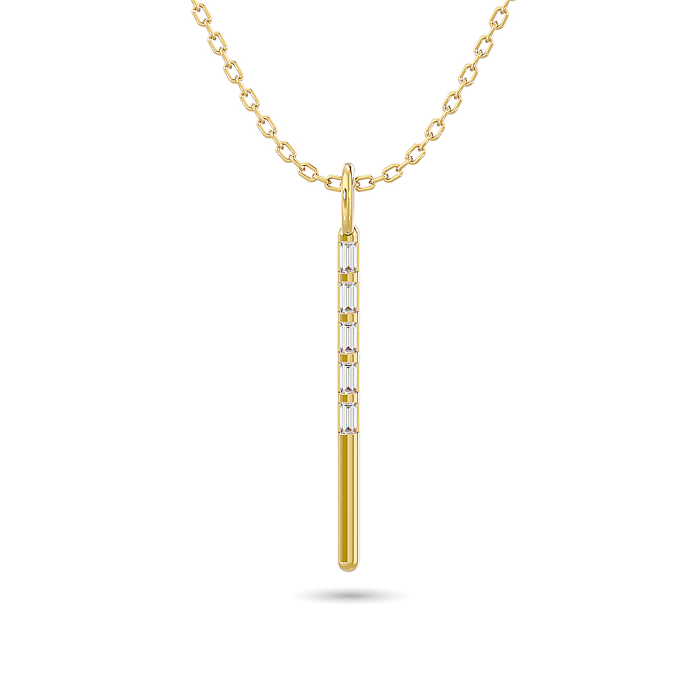 Colgante de barra con diamantes de 1/10 ct en oro amarillo de 10 quilates