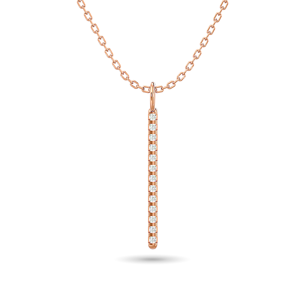 Colgante de barra con diamantes de 1/10 ct en oro rosa de 10 quilates