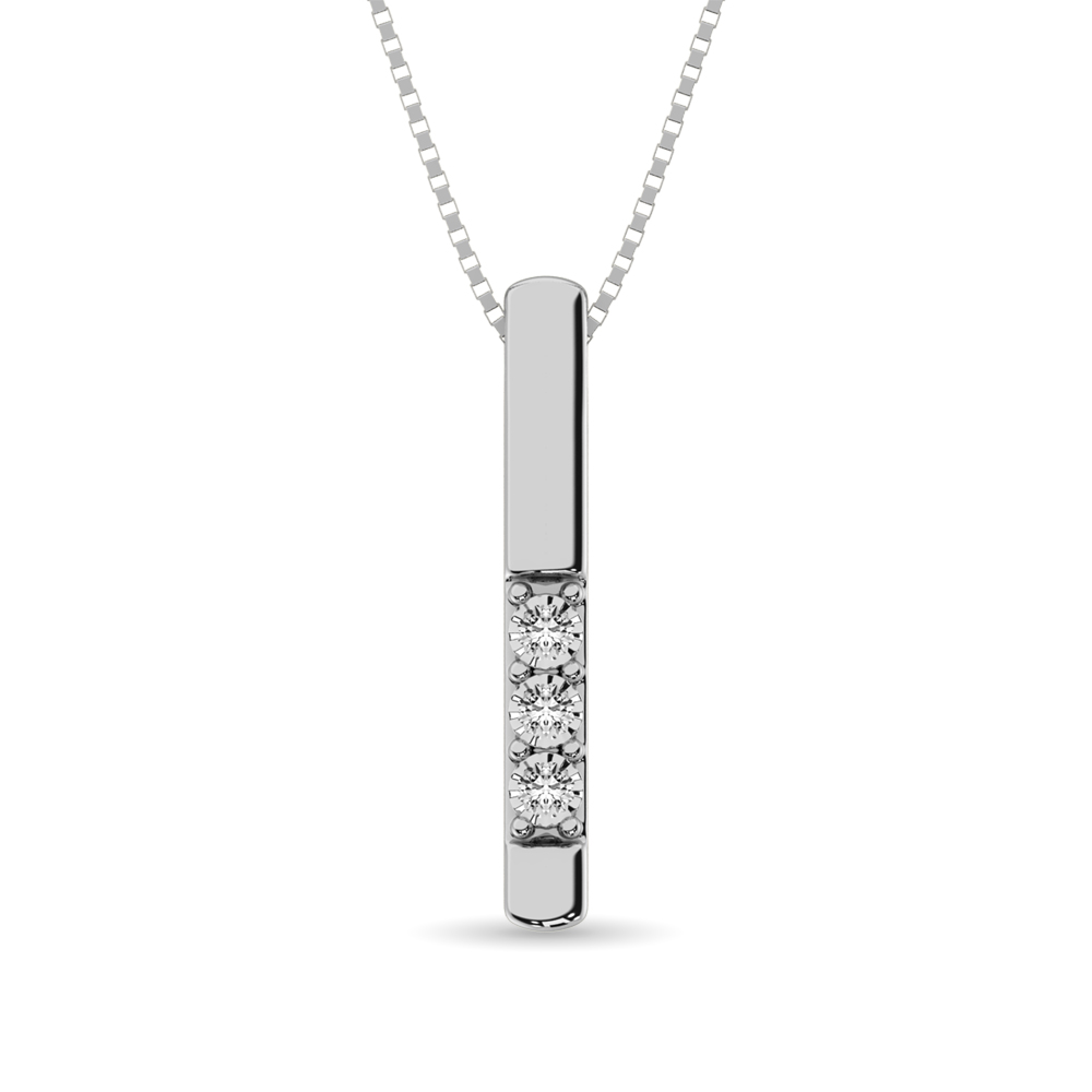 Colgante Triology con diamantes de 1/20 ct en oro blanco de 10 quilates.