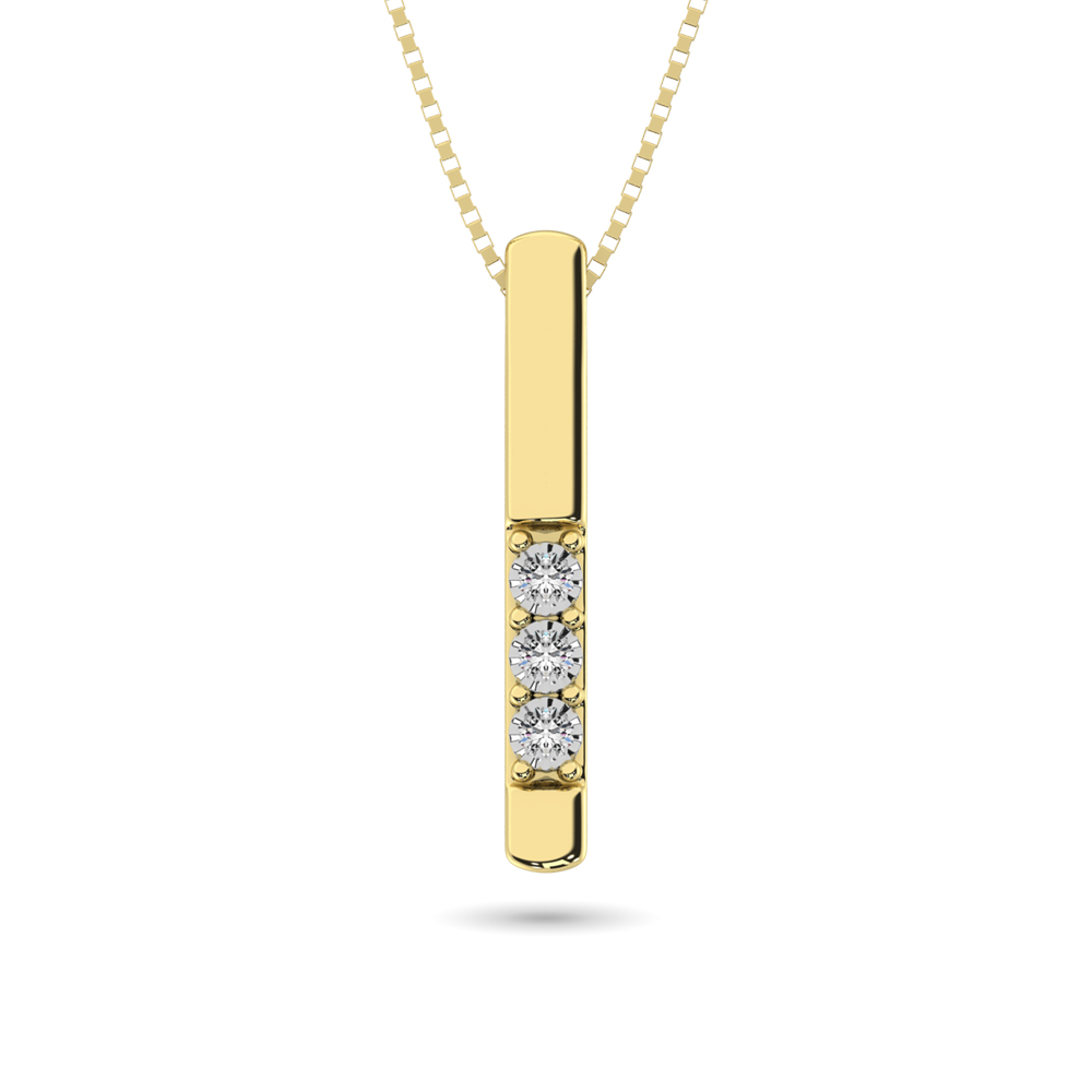 Colgante Triology con diamantes de 1/20 ct en oro amarillo de 10 quilates.