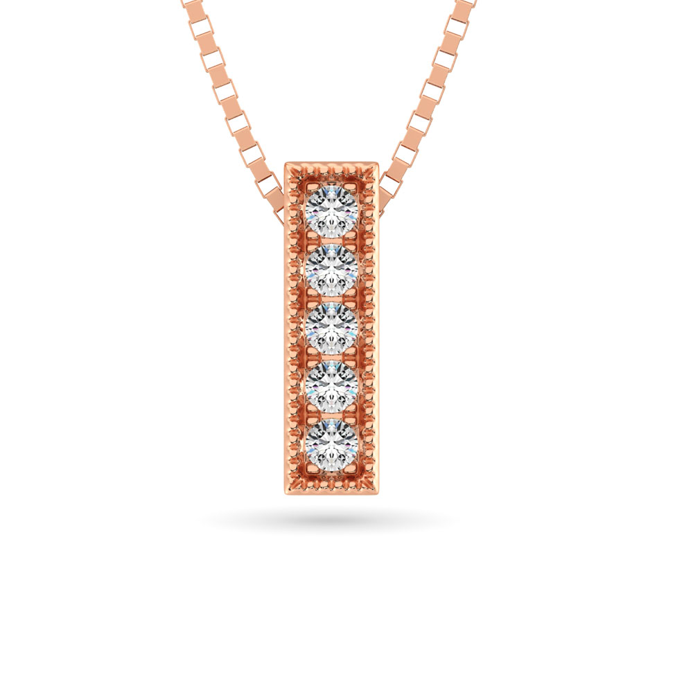 Colgante de moda con diamante de 1/20 ct en oro rosa de 10 quilates