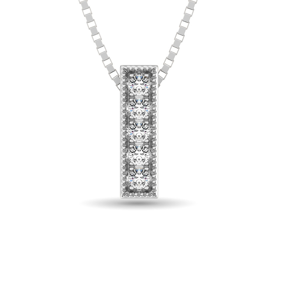 Colgante de moda con diamante de 1/20 ct en oro blanco de 10 quilates