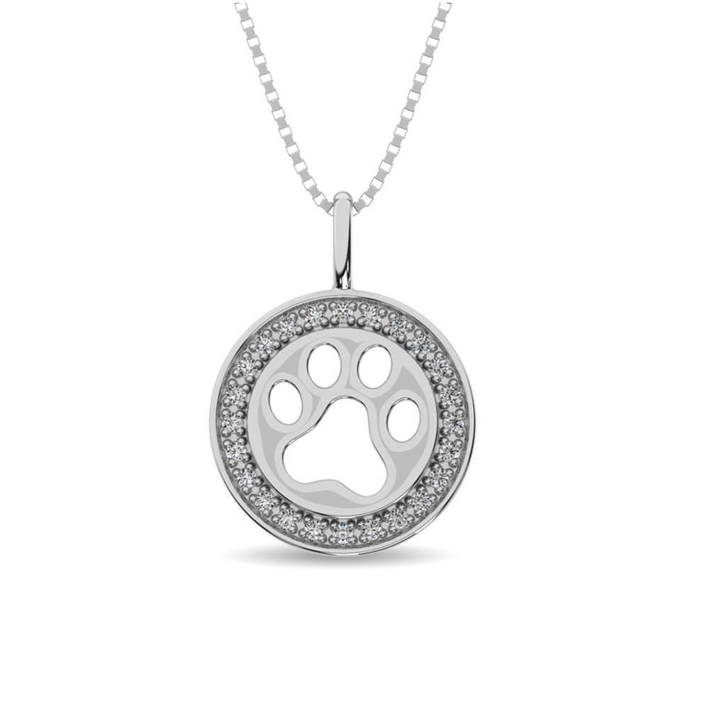 Colgante de moda con diamante de 1/10 ct en plata de ley.