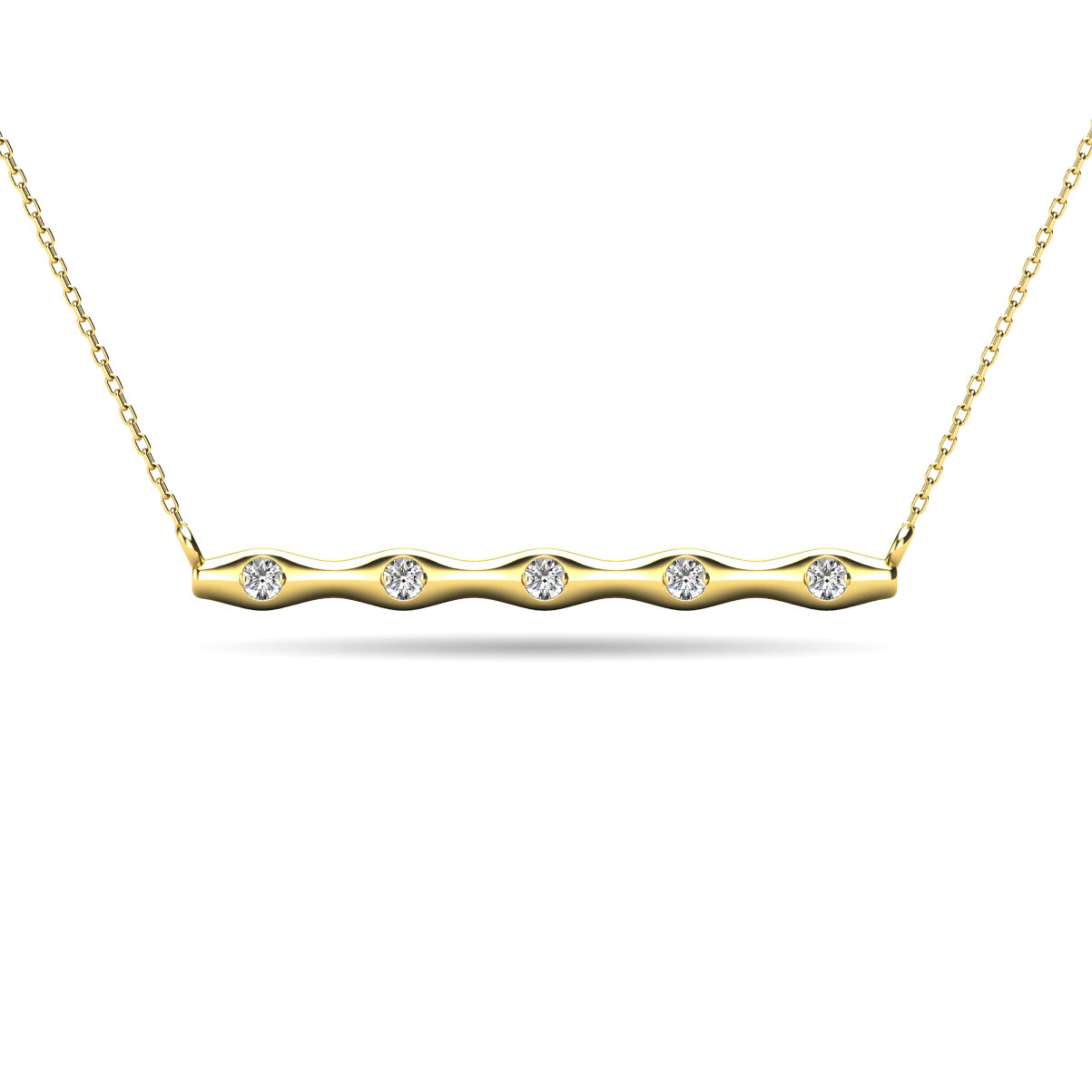 Collar con barra de diamantes de 1/20 ct en oro amarillo de 10 quilates (1)
