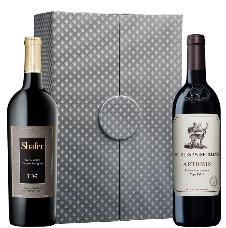 Juego de iconos del Valle de Napa con caja de regalo plateada