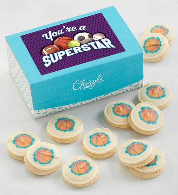 Caja de regalo de galletas de baloncesto Superstar