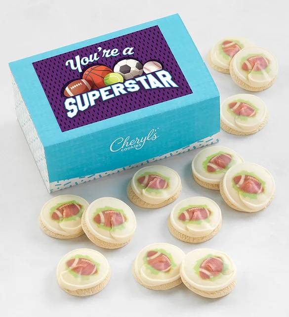 Caja de regalo de galletas de superestrellas del fútbol