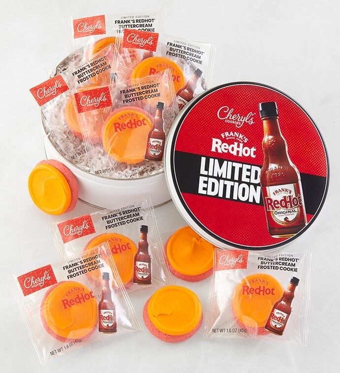 Lata de regalo de galletas con glaseado de crema de mantequilla Frank's RedHot®