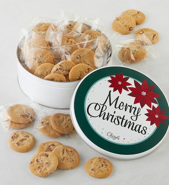Lata de regalo con galletas de chispas de chocolate tamaño snack