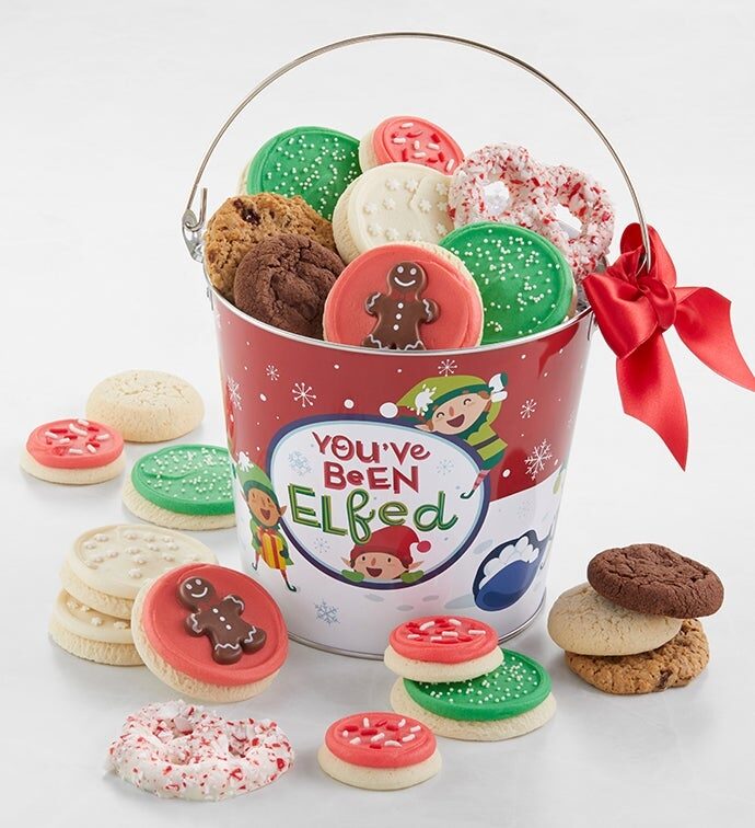 Cubo de regalo de golosinas "You've Been Elfed"