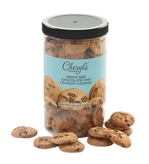 Lata de galletas crujientes con chispas de chocolate tamaño snack