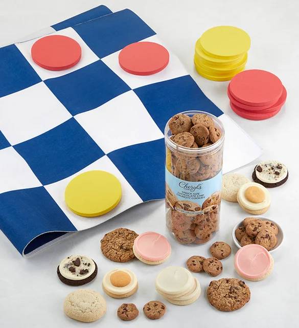 Juego de regalo gigante de damas y galletas