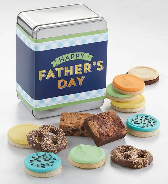 Lata de regalo para el Día del Padre - Surtido de productos de panadería y pretzels