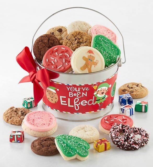 Cubo de regalo de golosinas "You've Been Elfed"