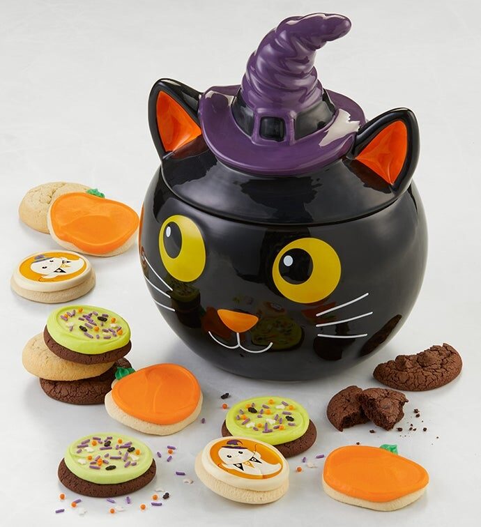 Tarro para galletas de edición de coleccionista con diseño de gato negro