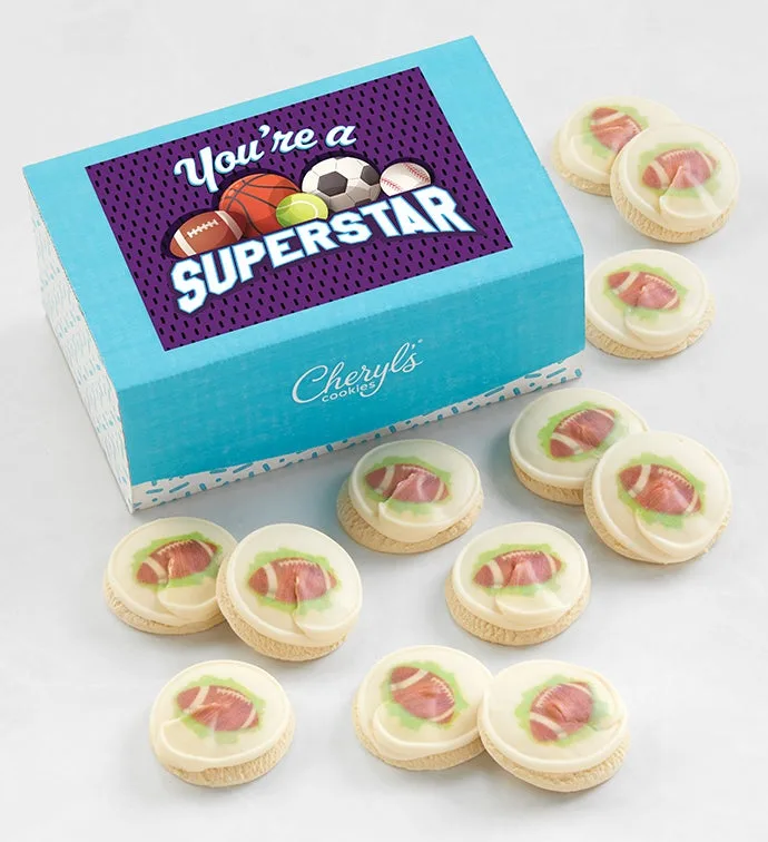Caja de regalo de galletas de superestrellas del fútbol