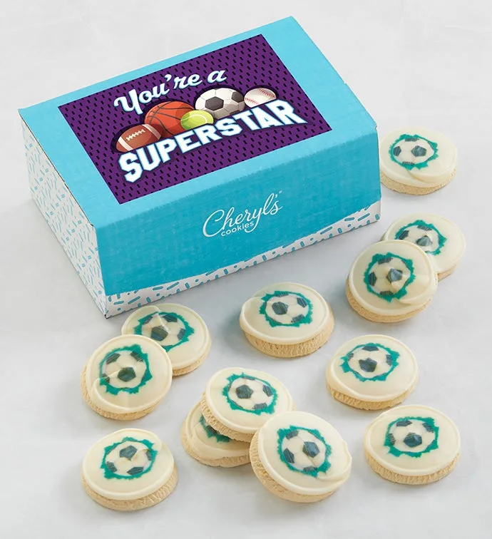 Caja de regalo de galletas de superestrellas del fútbol