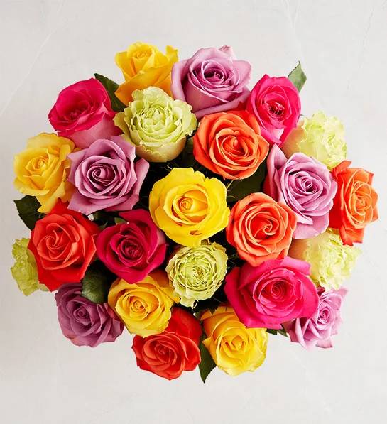 Dos docenas de rosas surtidas para el Día de la Madre (solo el ramo)