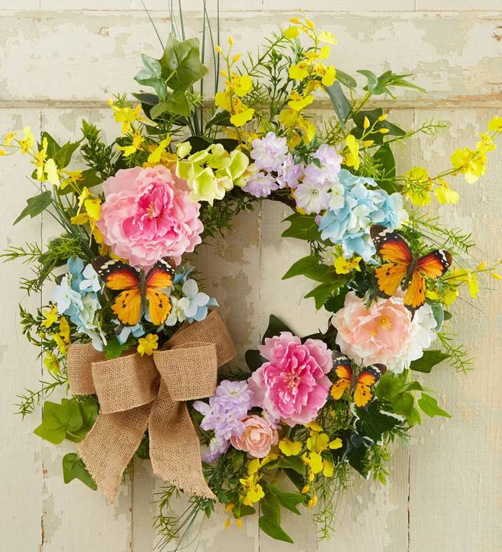 Corona de mariposas "Jardín Secreto" - 61 cm (24 pulgadas)