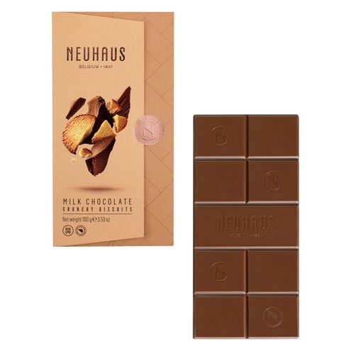 Tableta de galletas crujientes de chocolate con leche