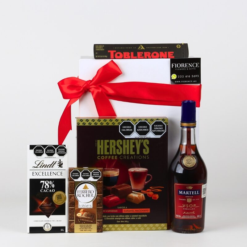 Delicioso coñac francés acompañado de bombones - Regalo corporativo