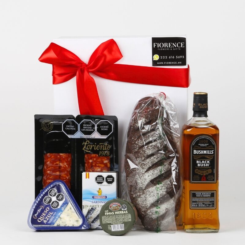 Regalo gourmet con whisky Bushmills Black Bush