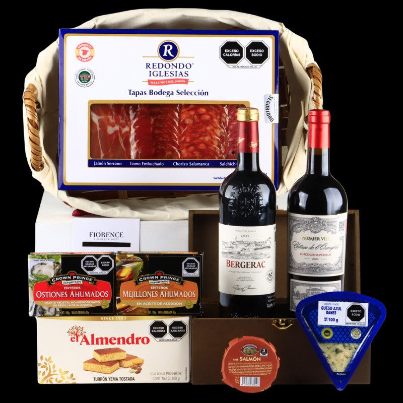 Regalo Gourmet Especial con Dúo de Vinos Tintos Franceses