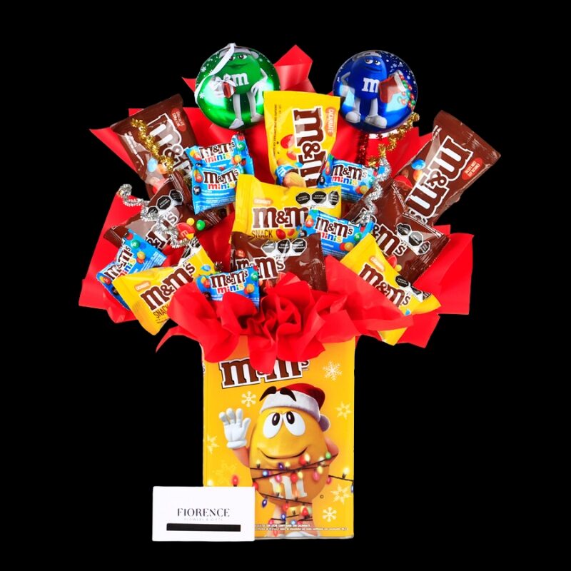 Ramo de dulces en alcancía de M&amp;M's