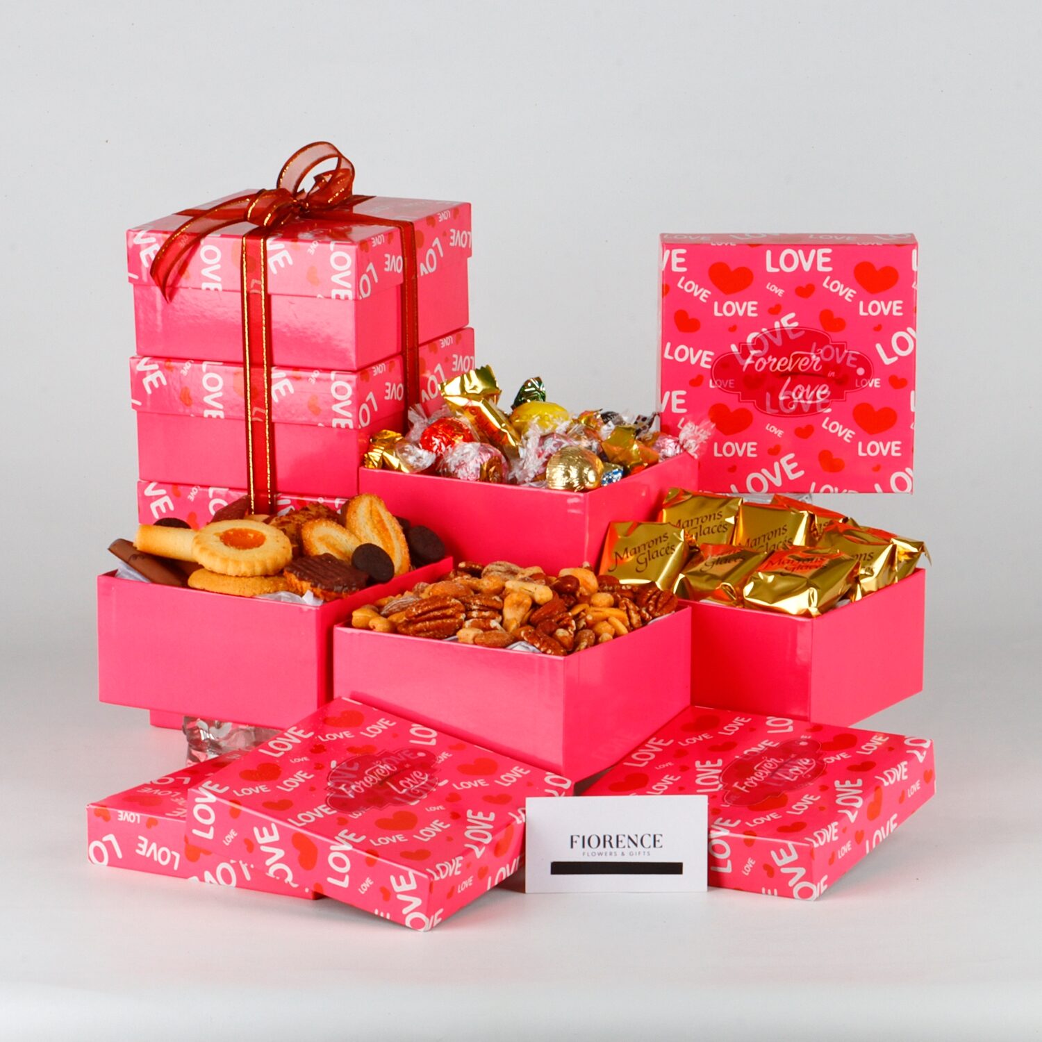 Dulce torre de regalos de San Valentín
